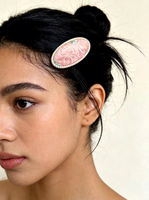 Pince à cheveux de luxe en alliage de brocart chinois avec perles, motif géométrique classique, pour femmes, accessoires de fête, pince à cheveux personnalisée en forme de fleur pour filles, motif dessin animé