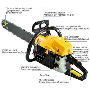Tronçonneuses à essence 7000w 14300rpm 20'' 75CC <span class=keywords><strong>2</strong></span> <span class=keywords><strong>temps</strong></span>, tronçonneuse à essence à double balayage 58, réservoir de carburant transparent - Product Image 3