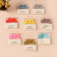 Bougies d'anniversaire créatives en cire de paraffine non parfumée plaquées or massif faites à la main avec lettres anglaises pour gâteau, idéales pour les fêtes joyeuses