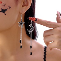 Noir gothique Vampire chauve-souris boucles d'oreilles femmes hommes nuit rouge cristal chauve-souris fantôme Festival Punk Rock Hip Hop boucle d'oreille fête cadeau bijoux