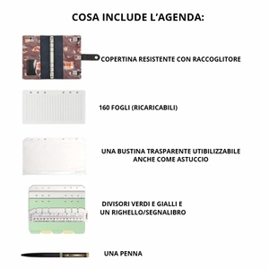 Agenda a spirale 19x12 cm con chiusura a scatto, 160 pagine a righe, 100 gsm, organizer ricaricabile con copertina a libro - Product Image 2