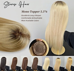 Starose 热销女式真人发发片，丝质底座，MONO 长款雷米假发，女式假发 - Product Image 3