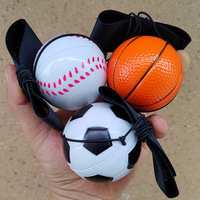 Balle élastique en PU avec sangle de poignet extensible pour lancer, pour l'exercice des enfants, le fitness en extérieur, le lancer à la main et le balançoire manuelle