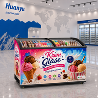 Congélateur horizontal pour mini-sucettes glacées, vitrine verticale en verre pour crèmes glacées, idéal pour les magasins de proximité - Vente chaude