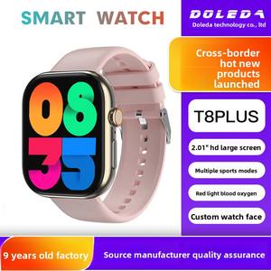 Montre connectée T8PLUS transfrontalière, écran AMOLED, Android, carrée, IP68, modes sportifs multiples, fréquence cardiaque, aluminium, silicone, magnétique - Product Image 5