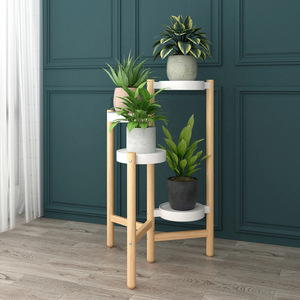 Estante para Plantas de 3 Niveles con Acabado en Madera, Color Blanco, Estilo Nórdico Moderno, para Interiores y Exteriores - Product Image 1