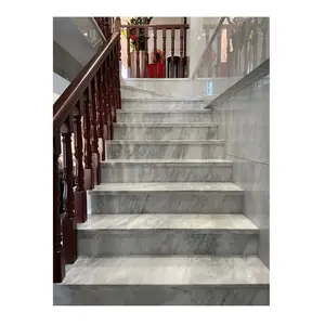 Ekonomik çin doğu beyaz mermer ev merdiven fayans Nosing merdiven basamakları için