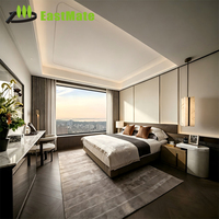 Ensemble de mobilier d'hôtel de luxe italien sur mesure pour suite présidentielle, canapé de salon, lit de chambre principale, bois, appartement, villa