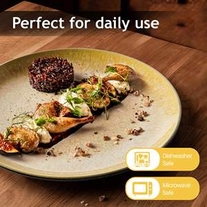 Platos de Cerámica y Juegos de Platos - Aptos para Microondas y Lavavajillas - Porcelana Ecológica y Duradera - Colección <span class=keywords><strong>Las</strong></span> <span class=keywords><strong>Palmitas</strong></span> - Product Image 2