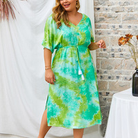 Robes de printemps grande taille Robe décontractée de couleur vive pour femme grande taille