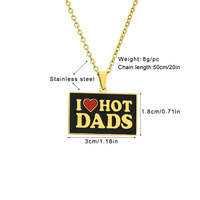 Colliers pendentifs en acier inoxydable à la mode pour la Saint-Valentin, avec inscription « Je t'aime » pour papa, maman, émo, petit ami, petite amie, vente en gros