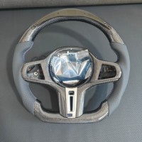 Volant de direction en fibre de carbone personnalisé avec LED pour BMW Série 3 4 5 6 7 8 G20 G2X G3X M3 M4 M5 330i 330e 340i 440i