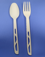 Ensemble de vaisselle jetable écologique en CPLA (cuillère/couteau/fourchette) - Emballage biodégradable de couleur personnalisée pour utilisation en extérieur lors de fêtes