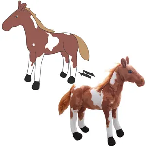 Cheval en peluche brun animal réaliste de chine, jouet cheval pour enfants, cadeau