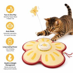 Smart Interactive Cat Toy Motion Activated Automatic Hide and Seek Peekaboo Feather Game USB Rechargeable Pet Supplies - Product Image 6
