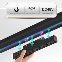 Éclairage sur rail magnétique contrôlé par application WiFi, Ra>80, dimmable RGB CCT 220V 48V pour la décoration intérieure moderne
