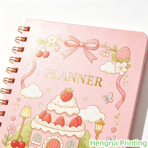 Cuaderno Espiral con Estampado de Dibujos Animados, Bloc de Notas A5 Portátil con Rayas Anchas, Diario con Estampado Metálico para Niñas, para Estudio y Uso Diario - Product Image 4