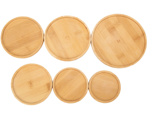 Offre Spéciale Haute Qualité Mini Plateaux Bambou Rond Plante Soucoupe Palette Bois <span class=keywords><strong>Pot</strong></span> <span class=keywords><strong>De</strong></span> Fleurs Supporter Porte-Tasse - Product Image 5