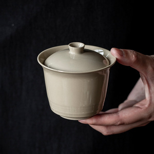 Stoneware Gaiwan Covered Bowl With Lid Straight Sided Ceramic <b>Tea</b> <b>Set</b> For Kung Fu <b>Tea</b> - Product Image 1