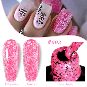 Vernis à ongles gel 7,5 ml à paillettes de fleurs de cerisier, 6 couleurs, motif flocon de neige, paillettes, non toxique, longue tenue, vernis gel UV à retirer par trempage - Product Image 6