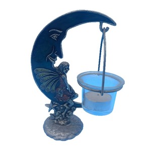 Portavelas con forma de luna, acabado antiguo, diseño de hadas, decoración para el hogar, artículo decorativo para uso en interiores. - Product Image 5
