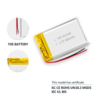 YXE Factory 3.7V/480mAh Cellule de batterie semi-solide à micro-poche haute sécurité YXE452540 pour l'électronique grand public Rechargeable