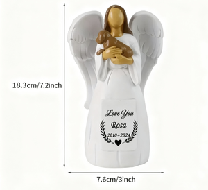 Estátua de Cão Personalizada, Figura de Resina Angelical com Design de Asas, Feita à Mão e Pintada à Mão, Decoração Religiosa para Casa, Arte de Anime - Product Image 6