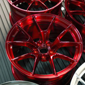 Jante en alliage forgée sur mesure, concave, rouge brossé transparent, à fond profond, pour course automobile, 5x114.3 5x120 5x112 - Product Image 6