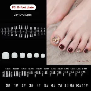 Ventes en gros de faux ongles en gel souple à presser, couverture complète, courts, sans lime, français, pour salon de <span class=keywords><strong>manucure</strong></span>, ongles artificiels pour les pieds - Product Image 6