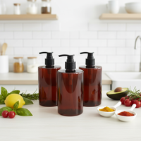Bouteille de savon en plastique PET de 480 ml avec pompe et impression sérigraphique pour shampooing, soins de la peau, lotion et crème pour le visage