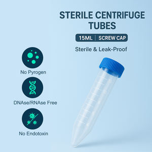 Tubo de Centrifugação de Plástico PP com Fundo Cônico e Tampa Rosqueada 50ml Graduado Não-Pirógeno Livre de DN/RNase 12000xg RCF - Product Image 5