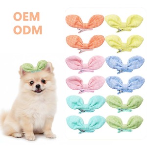 Accesorios Ecológicos para el Pelo de Perros de Poliéster con Forma de Orejas de Conejo, Lazos Hechos a Mano, Flores para Cachorros, para Todas las Estaciones - Product Image 1