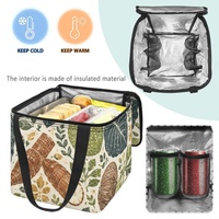 Sac à lunch isotherme portable avec motif Tropical Harvest et doublure en feuille métallisée épaisse