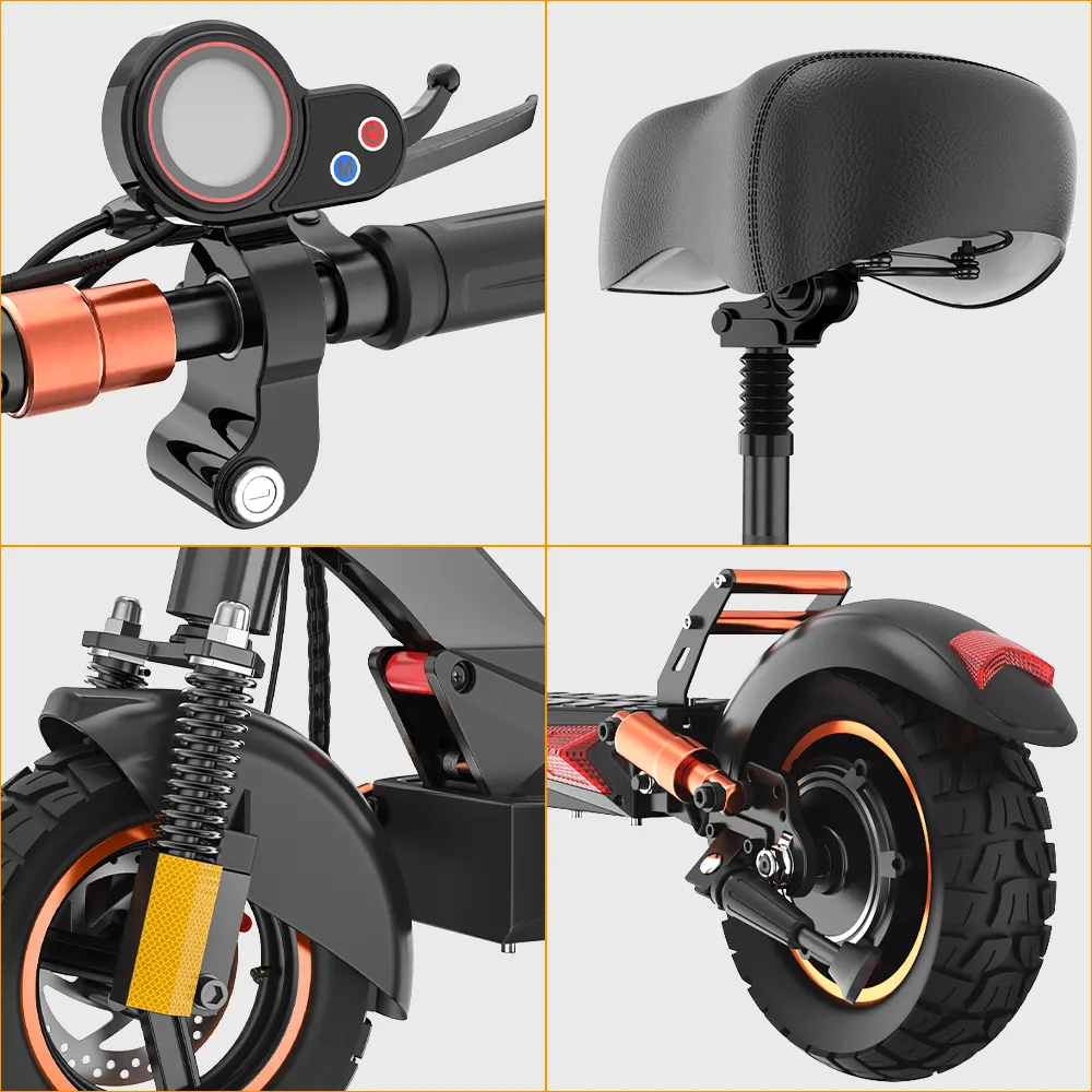 Scooters And Electric Scooters CE FCC ROHS Certification Overseas Warehouses 45KM/H High Speed Electric Scooter 48V 800W Escooter Foot Kick Scooters With Seat