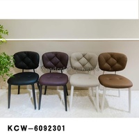 Chaise de salle à manger moderne en cuir PU, avec dossier capitonné à boutons diamant, vente en gros d'usine, pour la maison, les restaurants et les hôtels