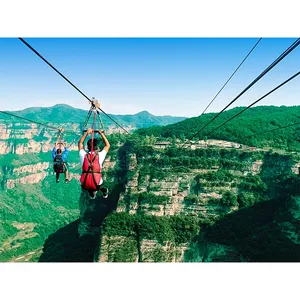 Zipline-Parque de Atracciones comercial para niños, parque de atracciones con cuerda, para exteriores, montaña, entretenimiento grande, juego de aventura