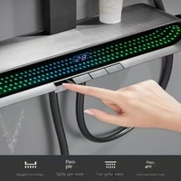 Ensemble de douche de luxe en cuivre avec robinets thermostatiques, système de douche à jet de pluie doux et à poignée unique