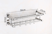 GREENSIDE Support de toilette en acier inoxydable à deux niveaux pour salle de bain et cuisine Support de rangement pour outils de nettoyage et bols à vaisselle