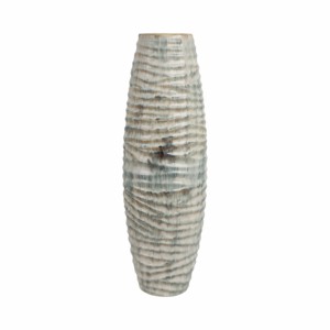 Vaso alto in ceramica a coste, moderno vaso in gres per fiori, per soggiorno, camera da letto, ufficio, decorazione da tavolo - Product Image 1