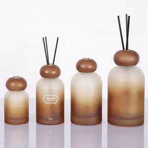 100毫升200毫升250毫升500毫升渐变棕色扩散器玻璃瓶家用香水带棕色木盖