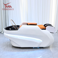 Fauteuil de lavage de cheveux électrique hydrothérapeutique de style japonais blanc, station de massage capillaire pour salon de beauté