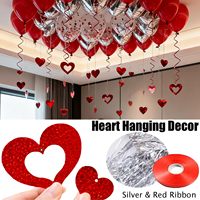 Ballons en aluminium et en latex en forme de cœur « Je t'aime » pour la Saint-Valentin, décoration de fête suspendue, 1000 pétales de rose, ours argenté et rouge, anniversaire