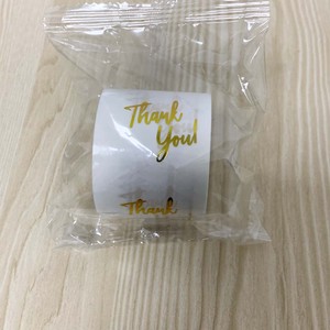 500 Nhãn Mỗi cuộn tùy chỉnh in không thấm nước rõ ràng Matte Cảm ơn bạn Logo dính nhãn vàng lá Sticker in ấn dập nổi - Product Image 6