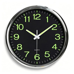 12 Inch Luminous Silent Quartz Wall <b>Clock</b> Round Battery Powered Analog Timepiece <b>for</b> Living Room <b>Bedroom</b> Kitchen - Product Image 5