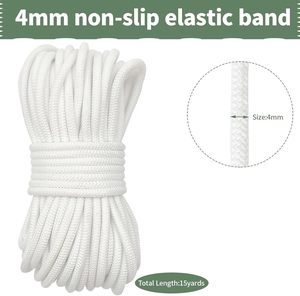 Cordon élastique blanc robuste antidérapant de 5/32 pouces (4 mm) <span class=keywords><strong>pour</strong></span> la fabrication de bijoux, la couture, les lacets de chaussures, les vêtements, les travaux manuels DIY - Product Image 2