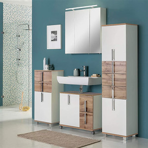 French Wood Black Double Sink Lights PVC Washroom <strong>Ready</strong> <strong>Made</strong> Basin Led <strong>Bathroom</strong> Cabinet - Product Image 4