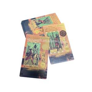 Custom lamina d'oro plastica oro timbratura tarocchi carte da gioco con scatola magnetica e stampa personalizzata - Product Image 3