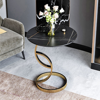 Table basse italienne légère et luxueuse Table basse moderne simple en pierre frittée Table basse ronde pour salon d'hôtel et balcon