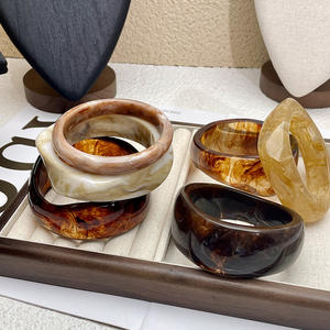 Pulseras de Resina Acrílica Lucite para Mujer, Brazaletes Anchos de Diseño Irregular Vintage, Joyería de Moda 2026 - Product Image 5