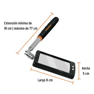 กล่องที่ 4 กระจกแบบยืดหดได้พร้อมไฟ LED, 5 x 8 ซม., TRUPER - Product Image 3